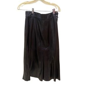 Vintage Black Genuine Leather Skirt